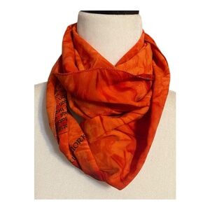 Silk tie dyed “Love” scarf. Handmade/handprinted